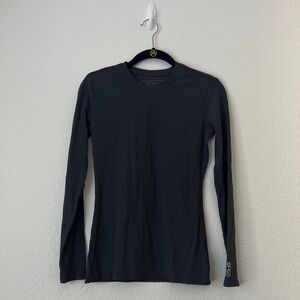 FIGS Dark Gray Ribbed Long Sleeve Underscrub Top XXS